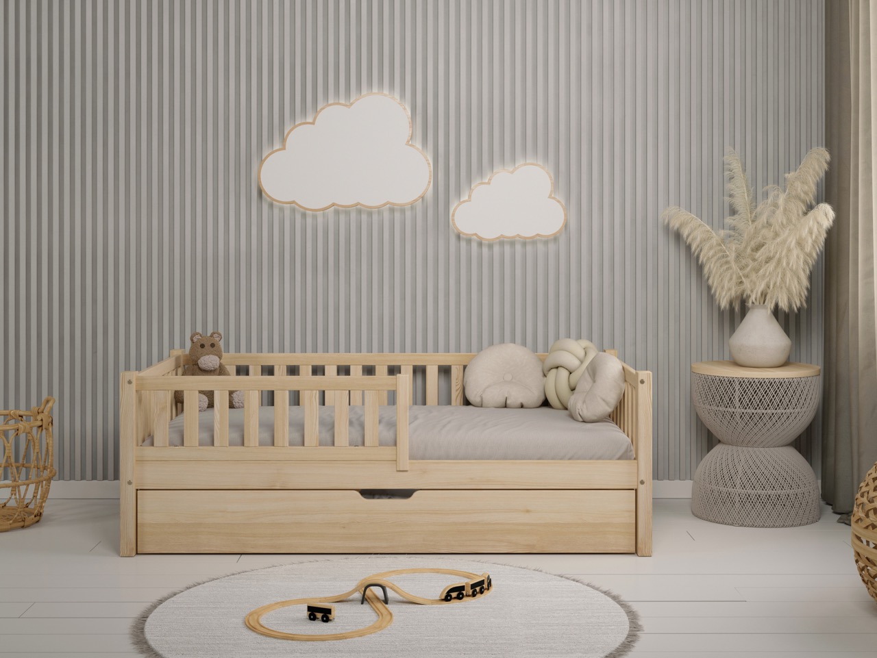 Kinderbett ABETE mit Schublade