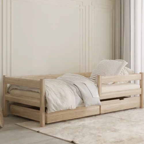 Einzelbett aus Holz LEO