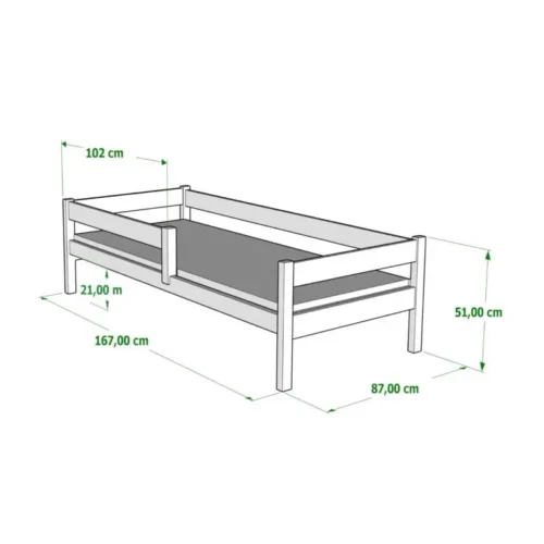 Einzelbett aus Holz LEO