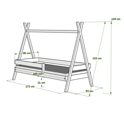 Tipi PLUS Bett aus Kiefernholz