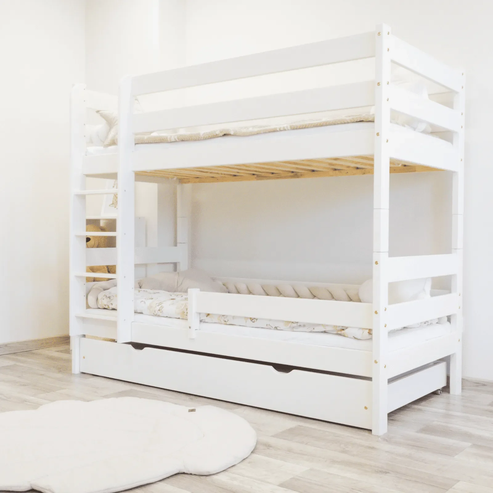 lozko-drewniane-pietrowe-gagatek-lux Etagenbett für Kinder Seri Lux