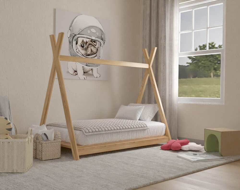 Tipi-Bett aus Kiefernholz