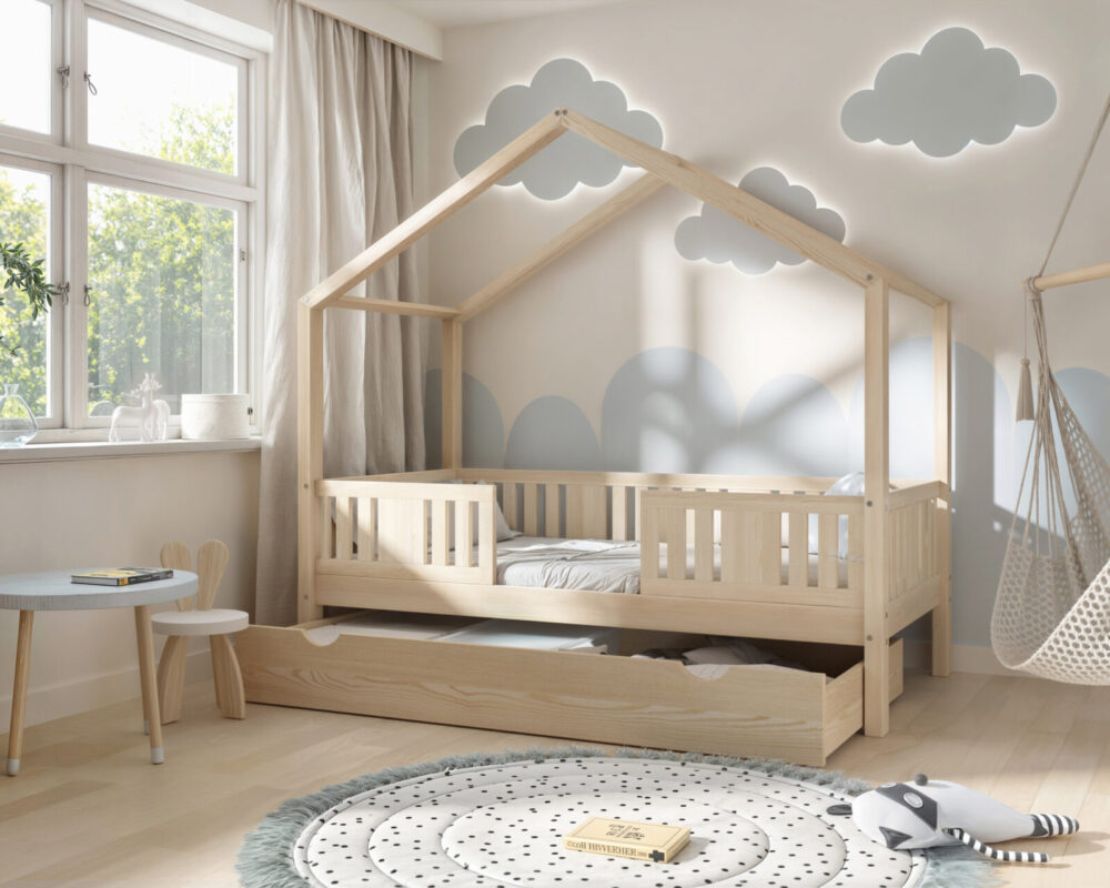 Kinderbett LUNETTA mit Schublade