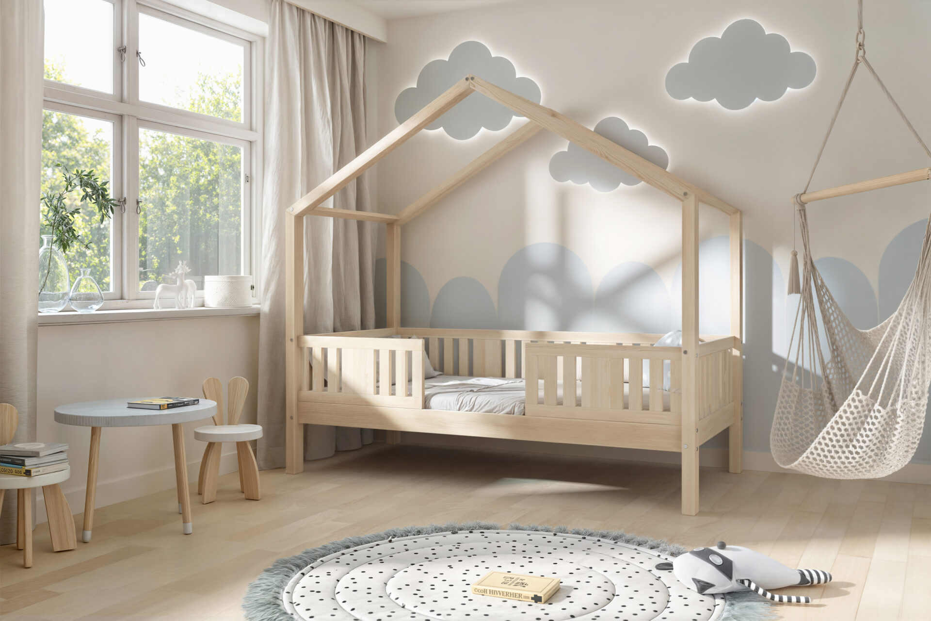 Kinderbett LUNETTA 90x200 natural (Schneller Versand)