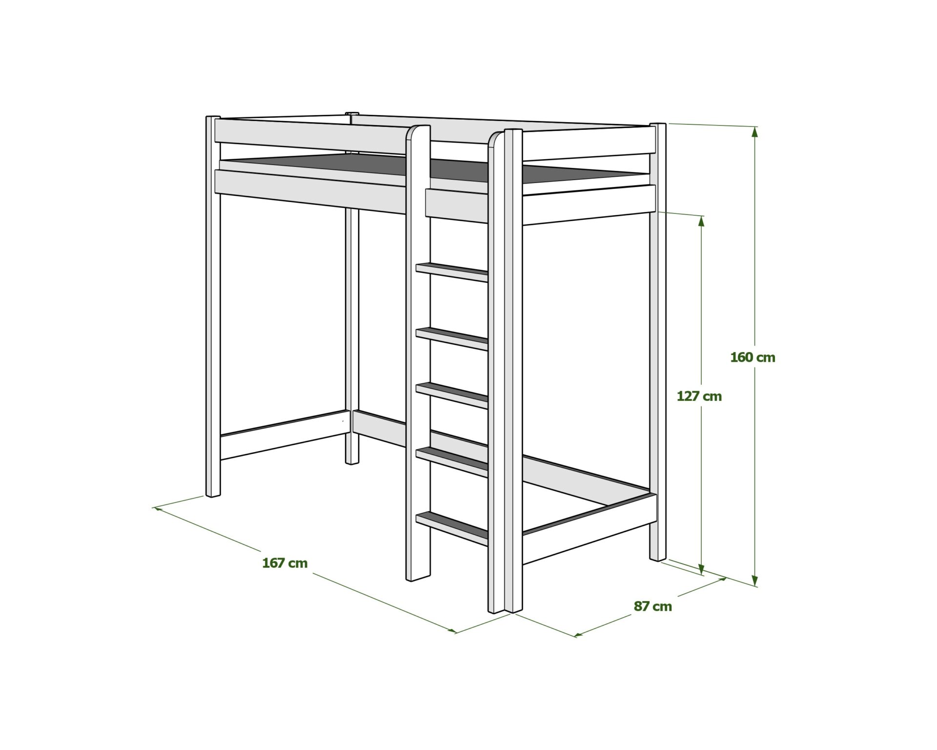 Etagenbett für Kinder AVELA 160cm