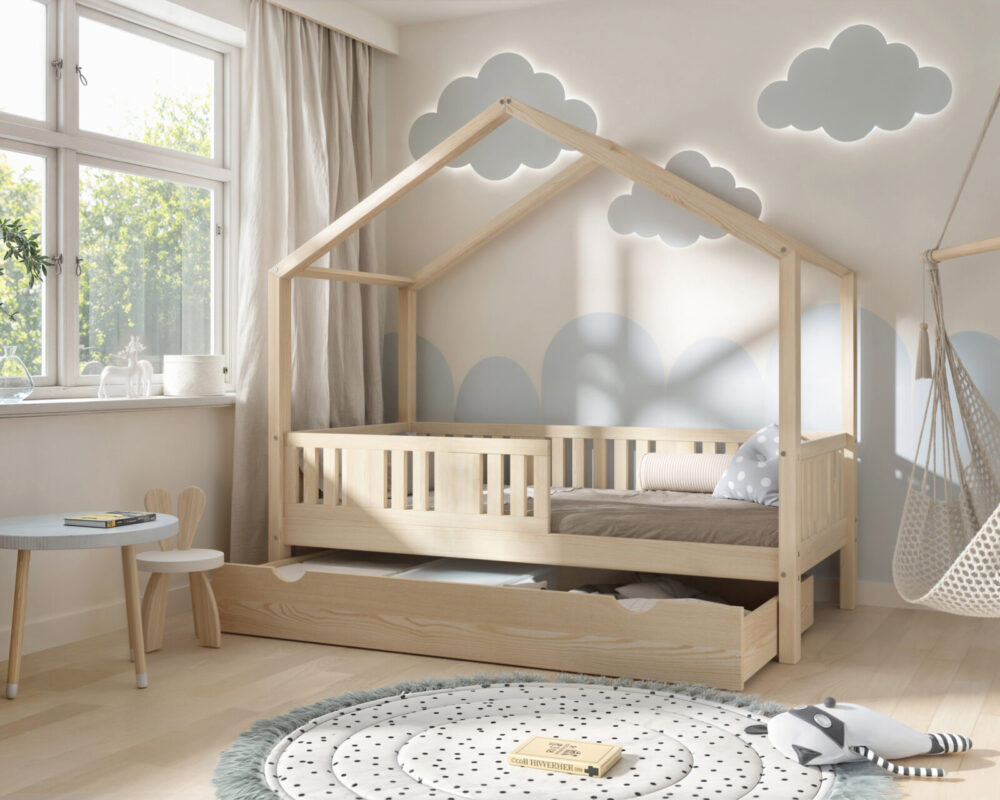 Kinderbett LUNETTA mit Schublade