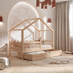 Kinderbett CASAGGIO aus Buchenholz mit Schublade