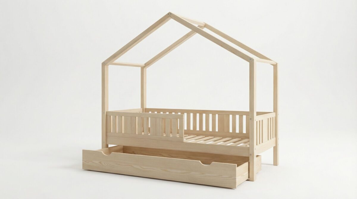 Kinderbett LUNETTA mit Schublade