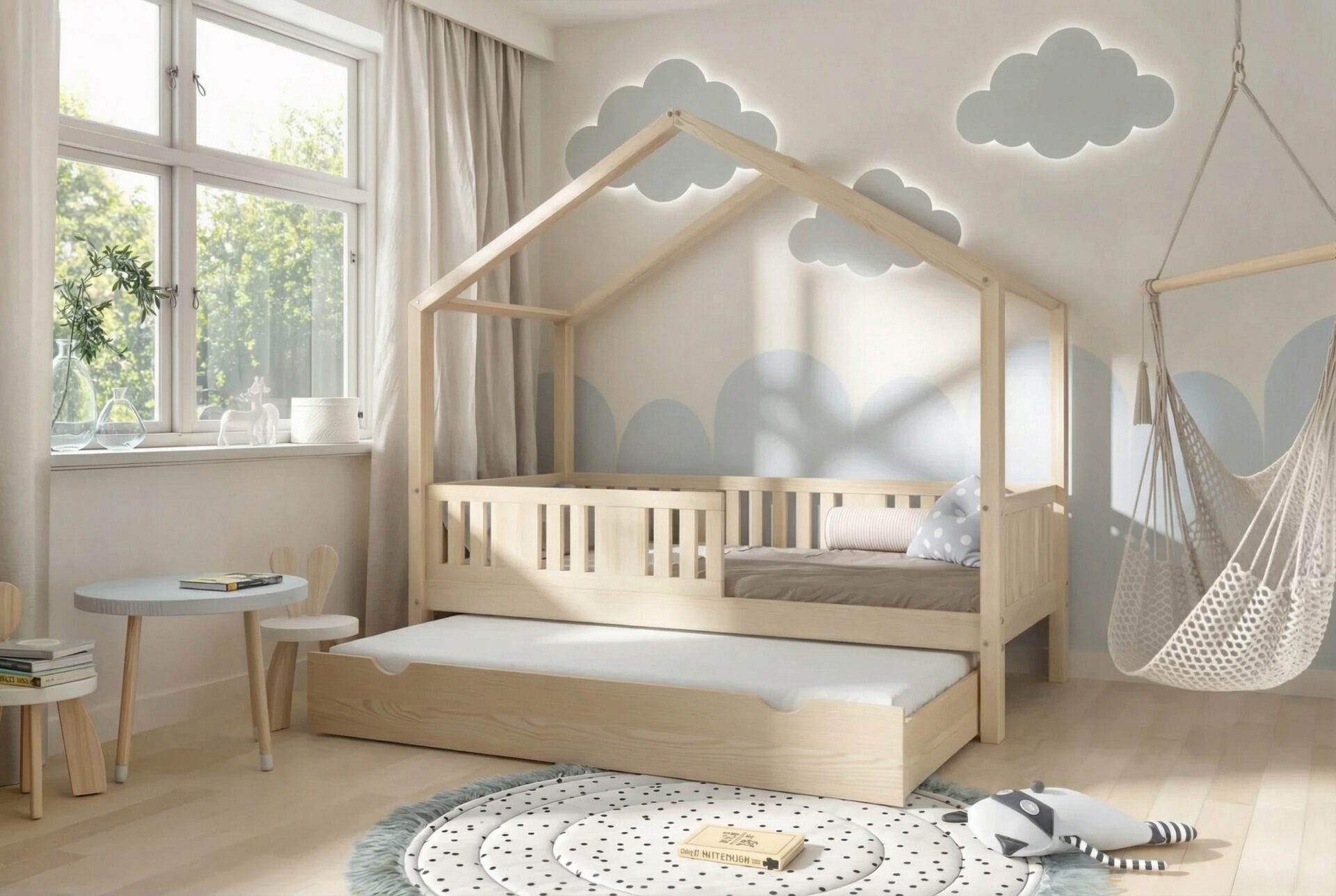 Kinderbett LUNETTA mit Schublade