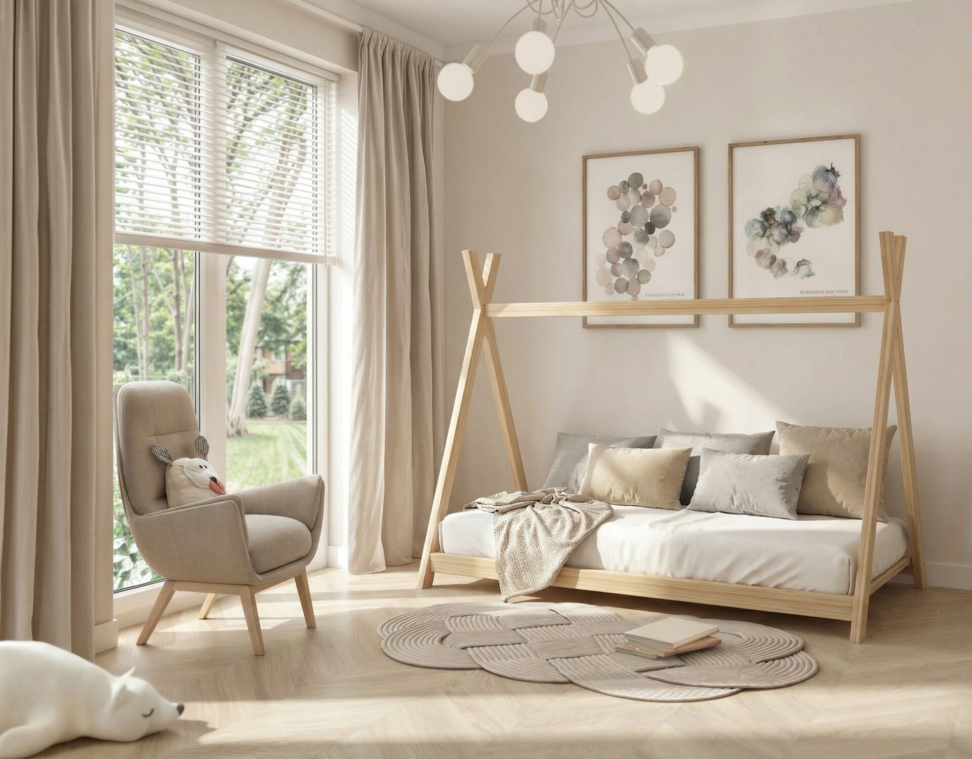 Tipi-Bett aus Kiefernholz