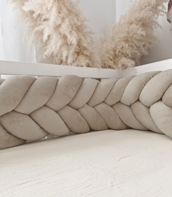 Ährenzopf Samt, 5 Stränge – Beige