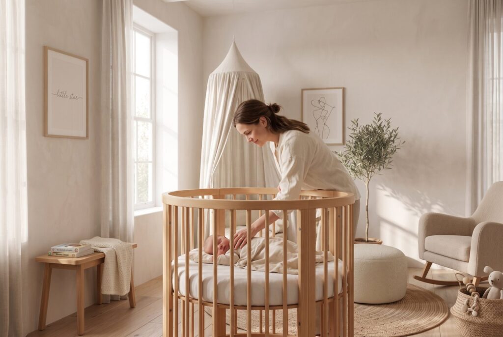 Babybett NOVA 7in1 mit Eltern und Kind