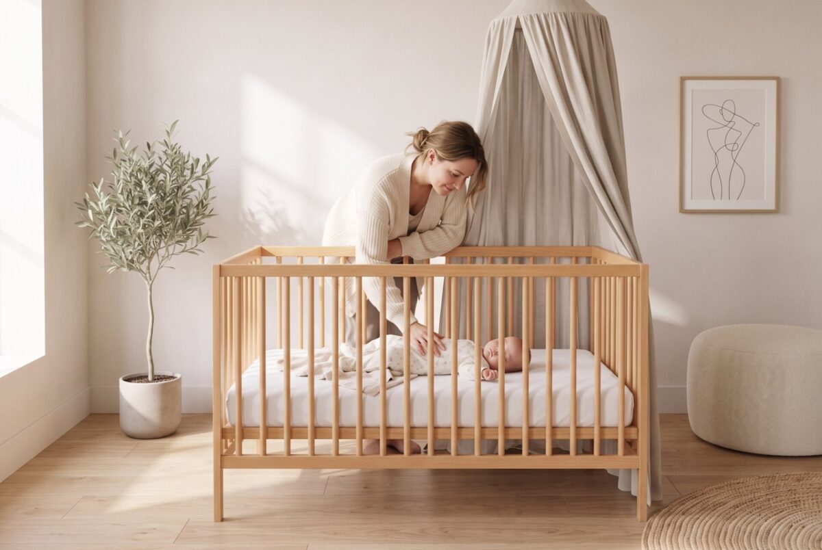 Babybett VERA mit Eltern und Kind