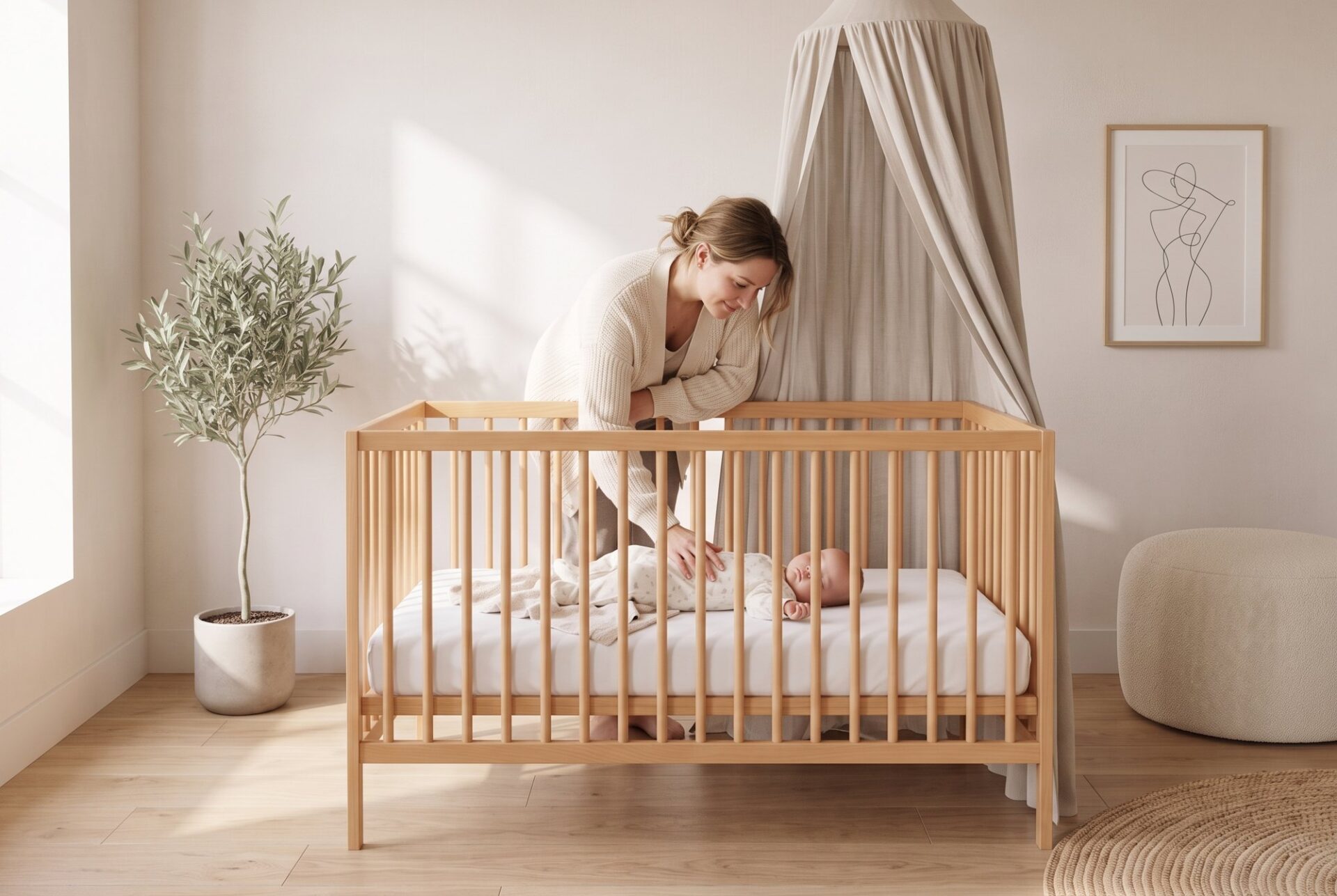 Babybett VERA mit Eltern und Kind
