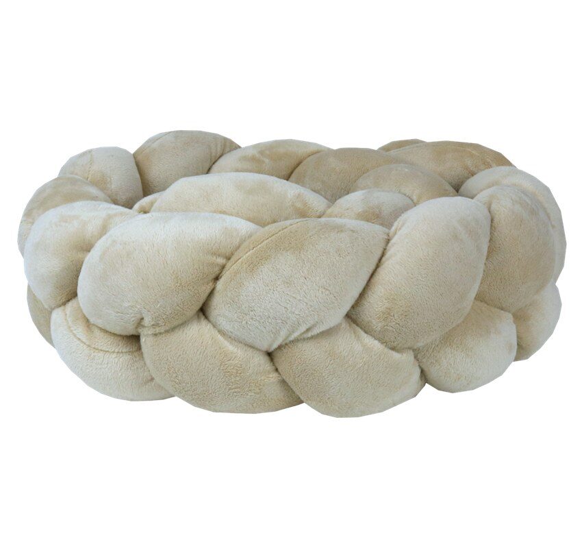 Bettzopf Samt, 3 Stränge – Beige
