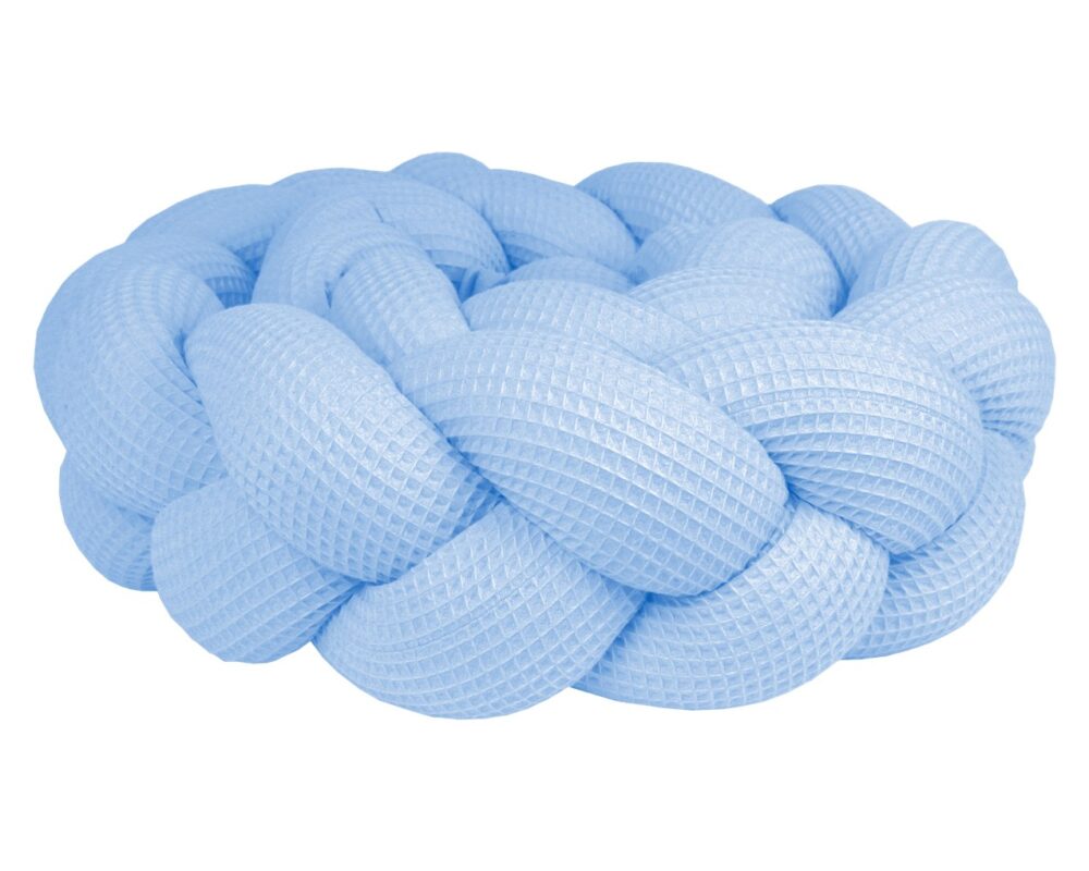 Bettzopf Waffelpiqué, 3 Stränge – Babyblau