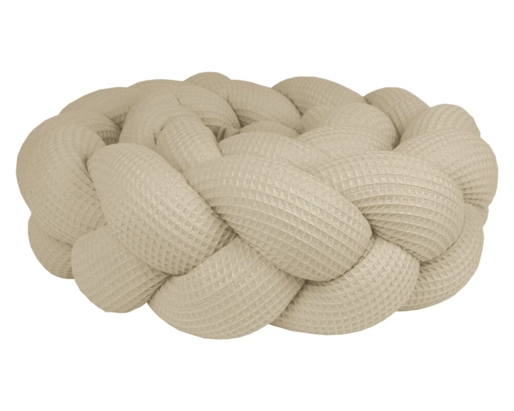 Bettzopf Waffelpiqué, 3 Stränge – Beige