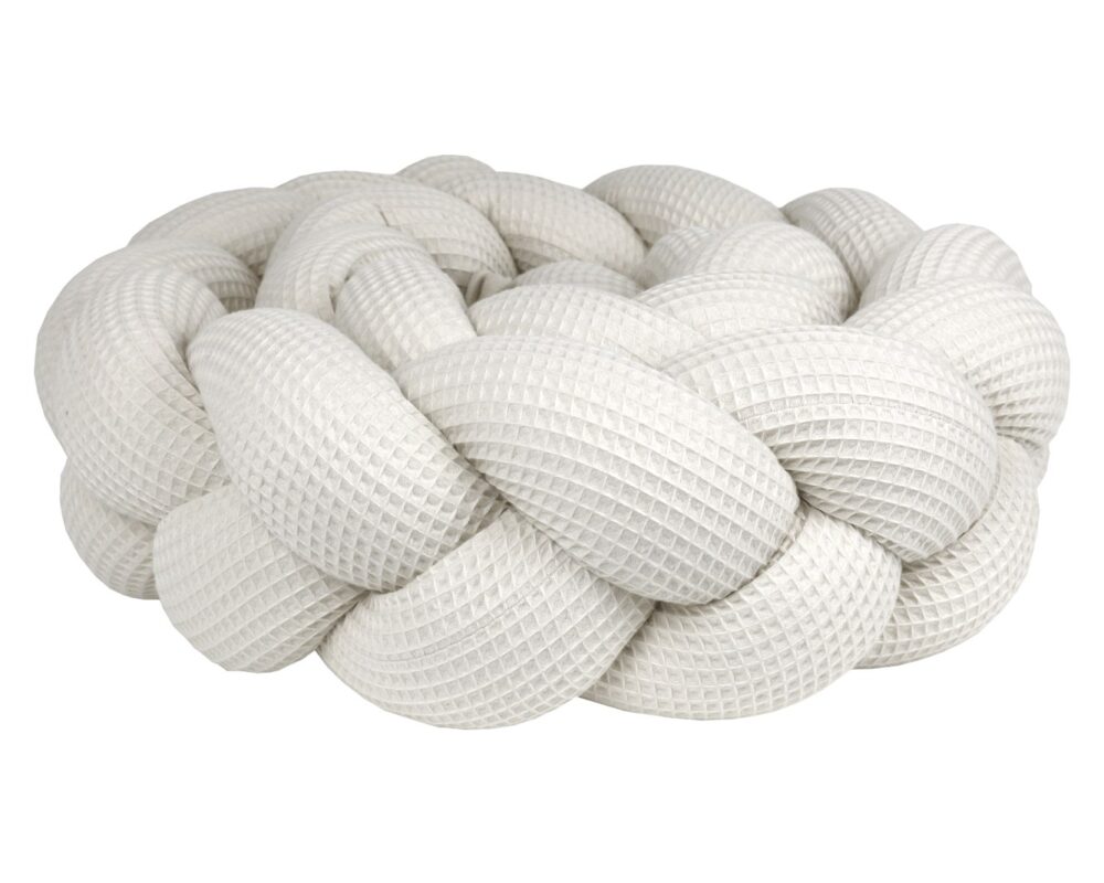 Bettzopf Waffelpiqué, 3 Stränge – Creme