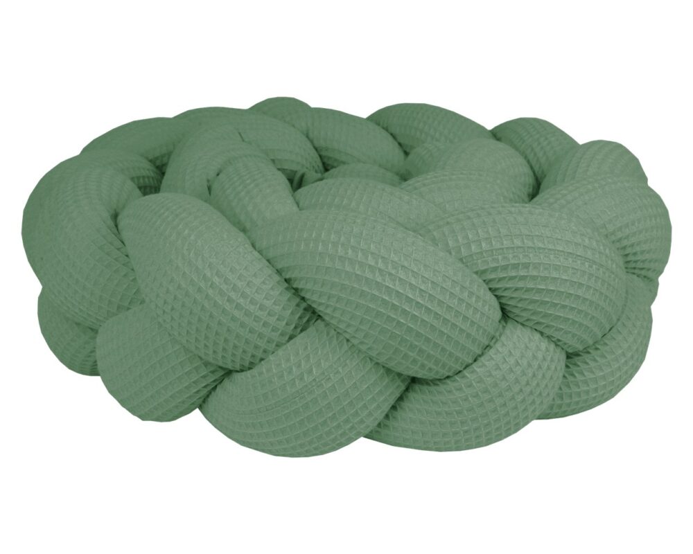 Bettzopf Waffelpiqué, 3 Stränge – Khaki