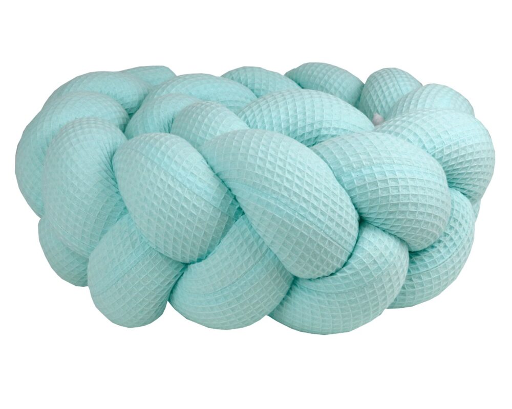 Bettzopf Waffelpiqué, 3 Stränge – Mint