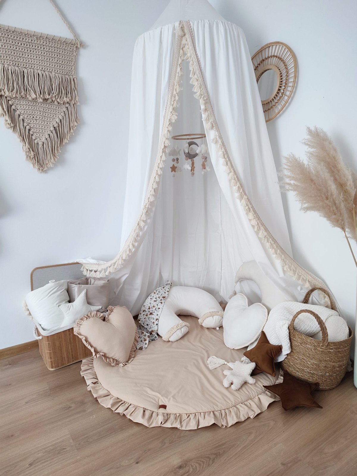 Boho-Baldachin aus Baumwolle – zur Deckenmontage Boho-Baldachin aus Baumwolle – zur Deckenmontage