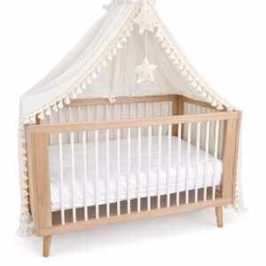 Boho-Bettbaldachin aus Baumwolle mit Gestell