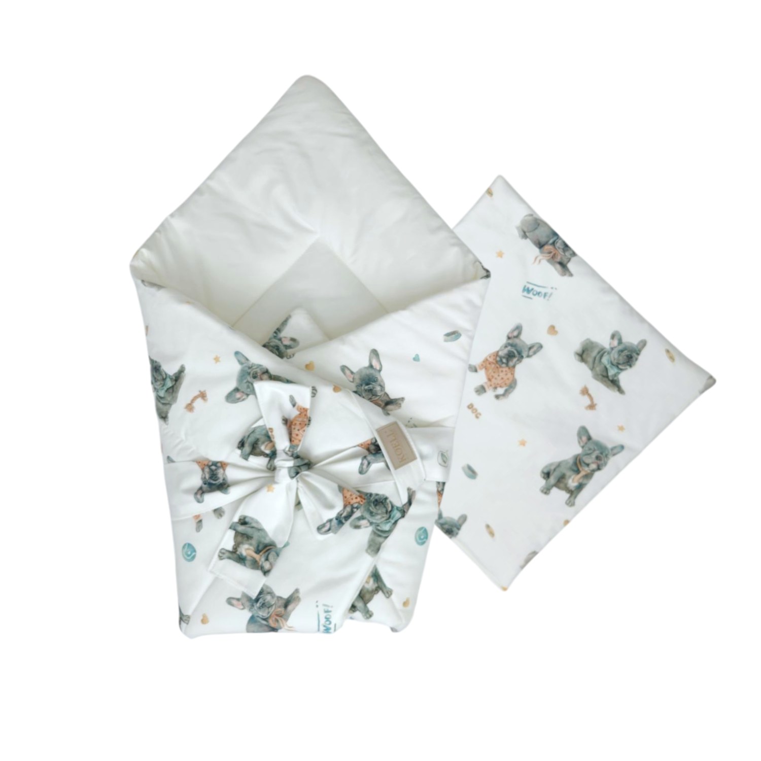 2-in-1 Einschlagdecke 75 × 75 cm mit Kissen 35 × 35 cm – Bagger