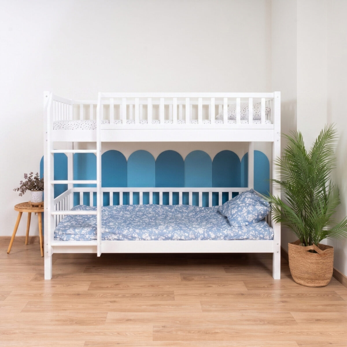 Etagenbett für Kinder KOSMO – Weiss (1) Etagenbett für Kinder KOSMO aus Kiefernholz, Weiss