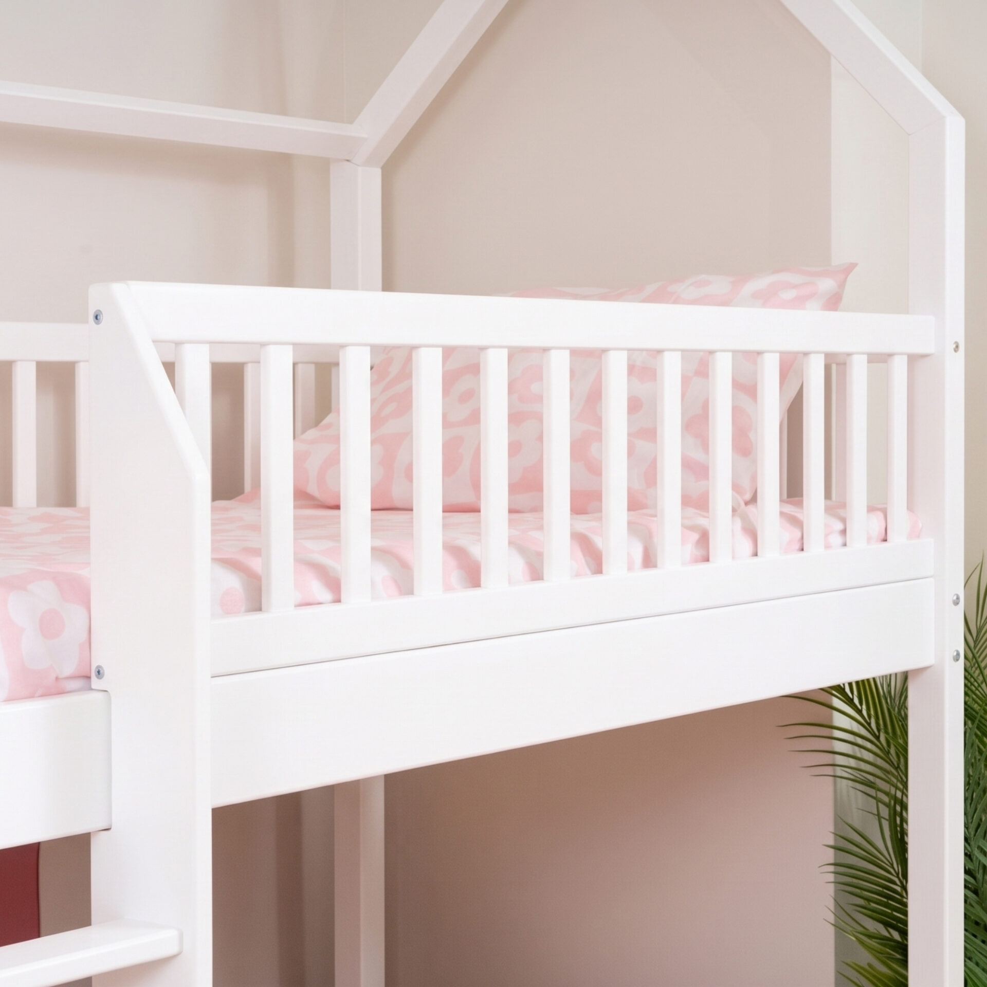 Etagenbett für Kinder KOSMO Long aus Kiefernholz, Weiss