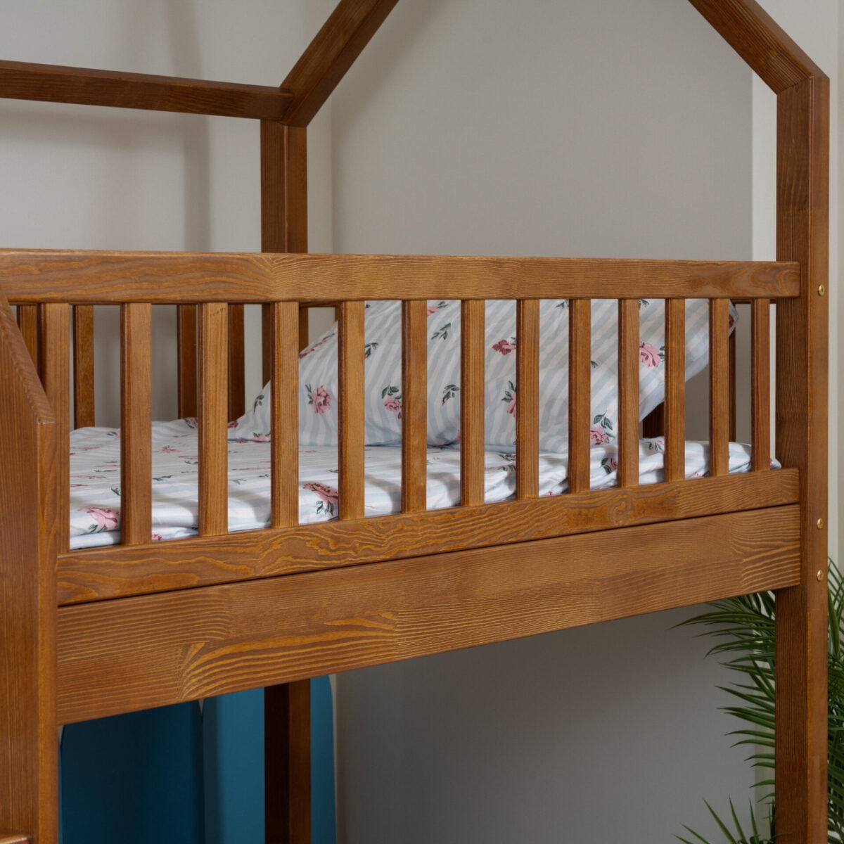 Etagenbett für Kinder KOSMO Long aus Kiefernholz, Retro