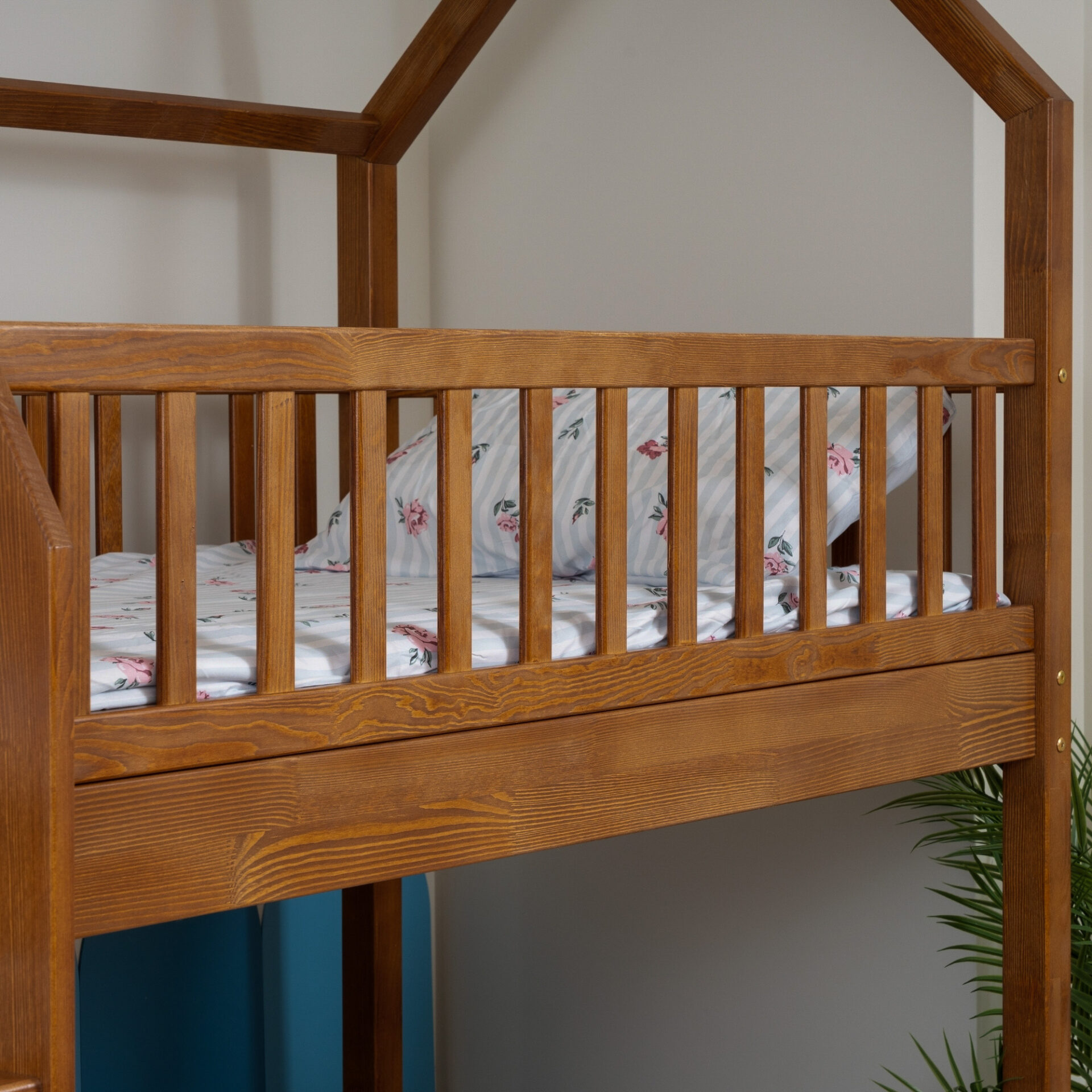 Etagenbett für Kinder KOSMO Long aus Kiefernholz, Retro