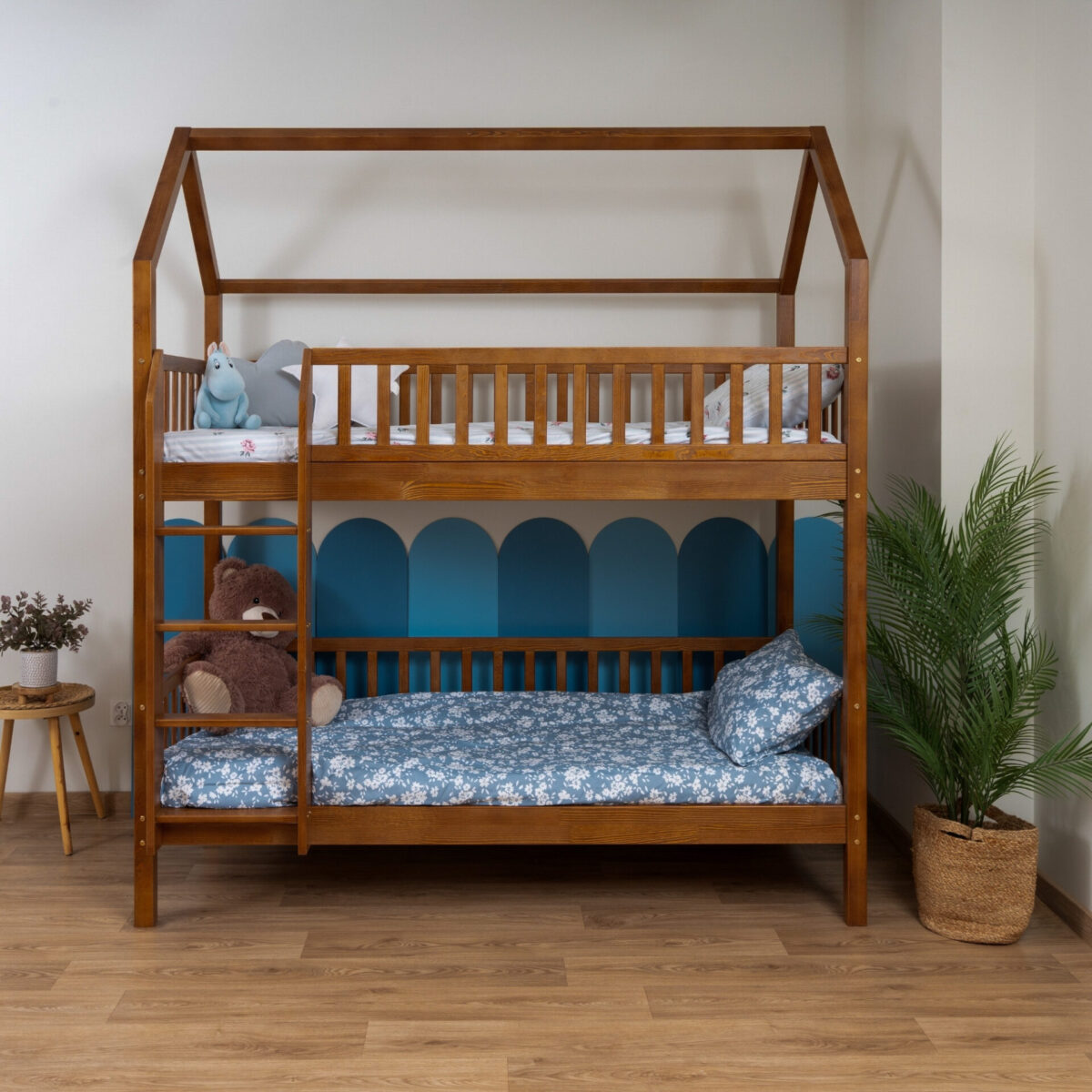 Etagenbett für Kinder KOSMO Long aus Kiefernholz, Retro