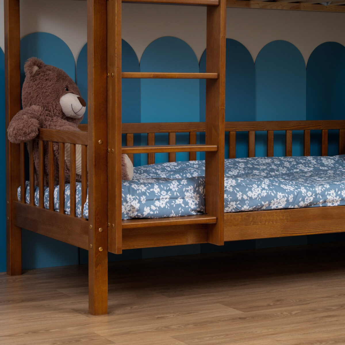 Etagenbett für Kinder KOSMO Long aus Kiefernholz, Retro