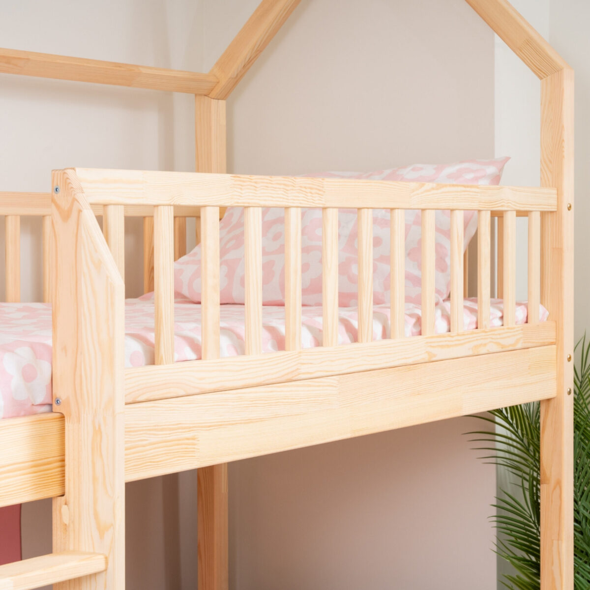 Etagenbett für Kinder KOSMO Long aus Kiefernholz, Kiefer natur