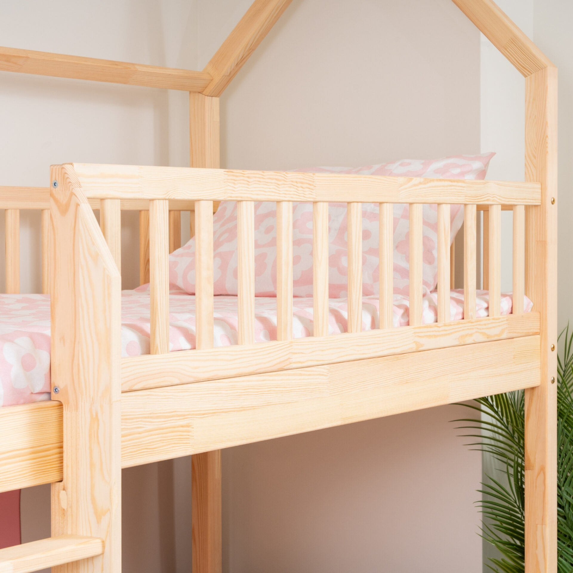 Etagenbett für Kinder KOSMO Long aus Kiefernholz, Kiefer natur