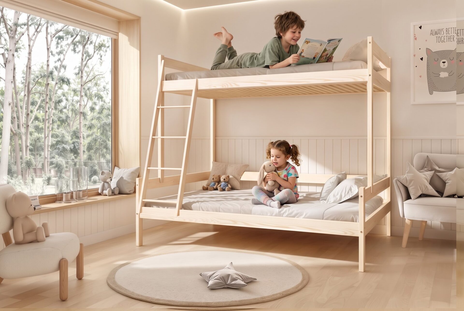 Familien Etagenbett mit Eltern und Kind