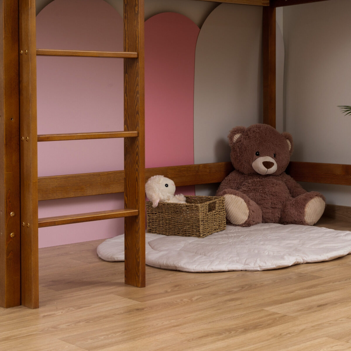 Hochbett KOSMO Long aus Kiefernholz, Retro