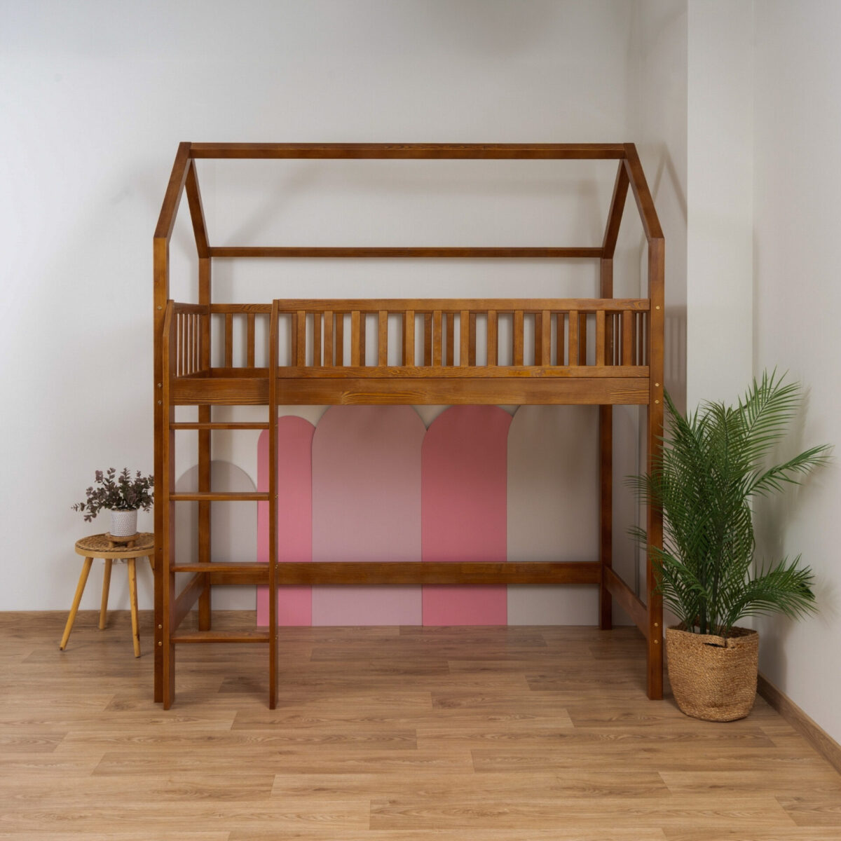 Hochbett KOSMO Long aus Kiefernholz, Retro