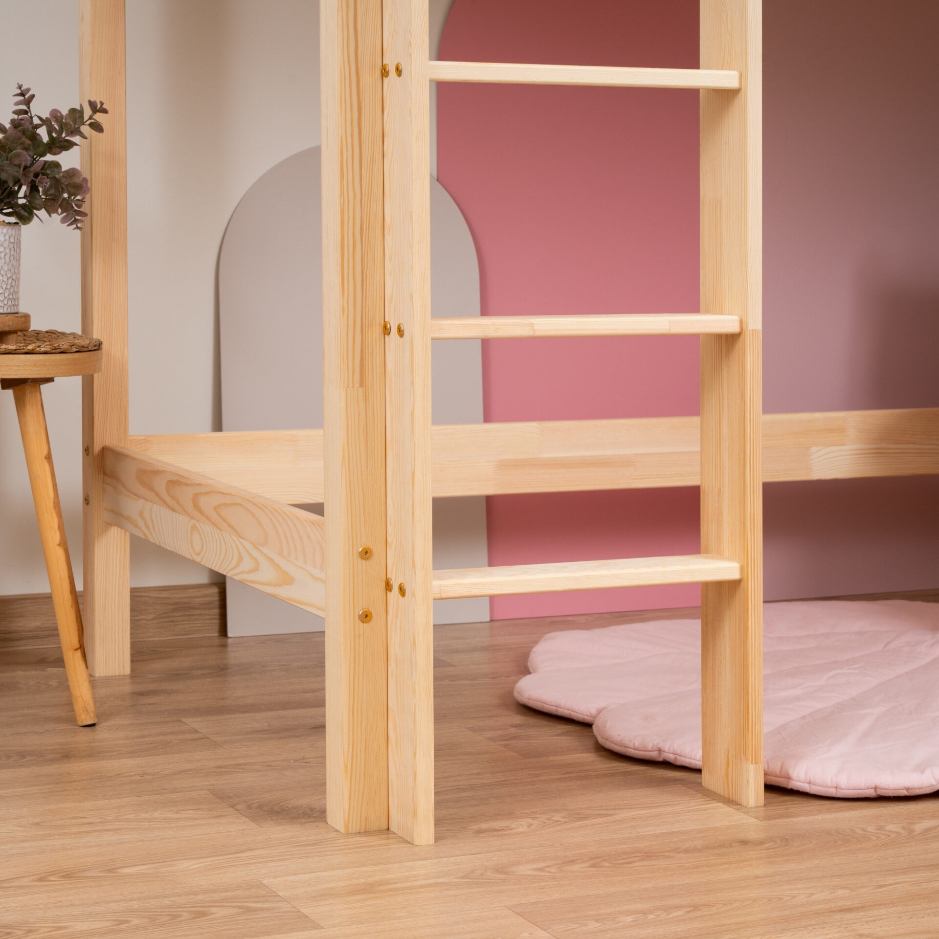 Hochbett KOSMO Long aus Kiefernholz, Kiefer natur