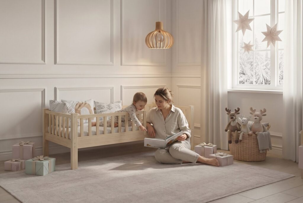 Kinderbett ANELLA mit Eltern und Kind