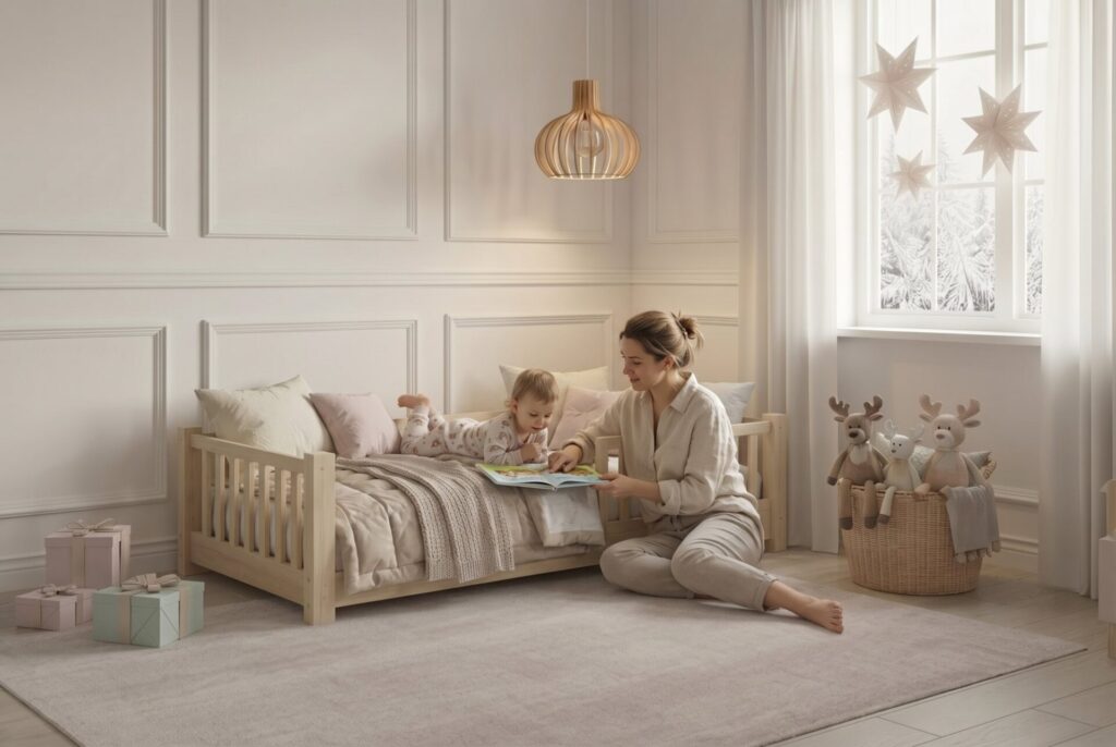 Kinderbett ANELLA mini mit Eltern und Kind