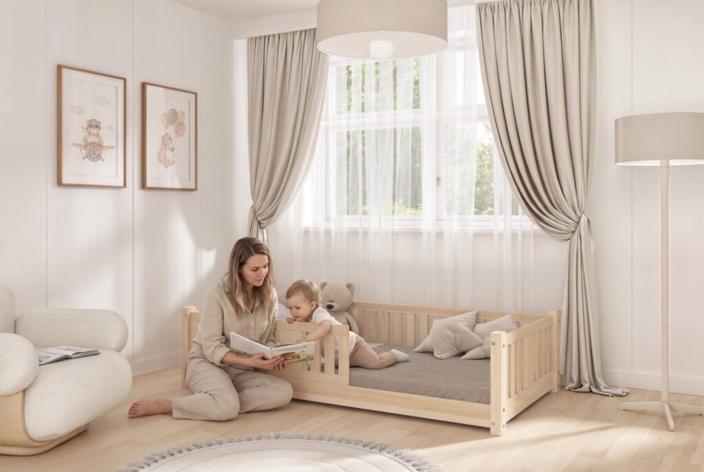 Kinderbett NIKO mini mit Eltern und Kind