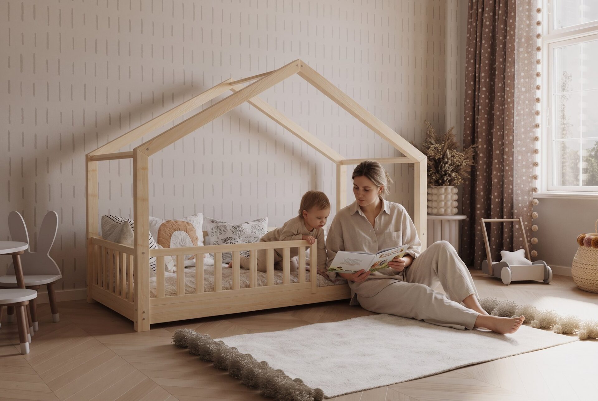 Kinderbett SELVIA mini mit Eltern und Kind