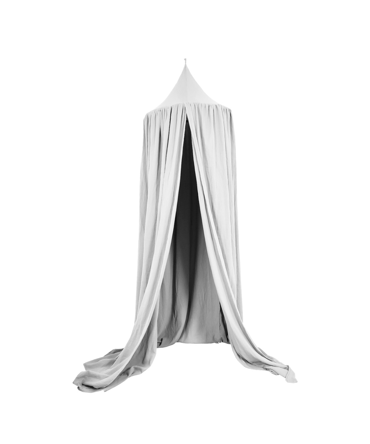 Musselin-Baldachin – zur Deckenmontage – Grau Musselin-Baldachin – zur Deckenmontage – Grau