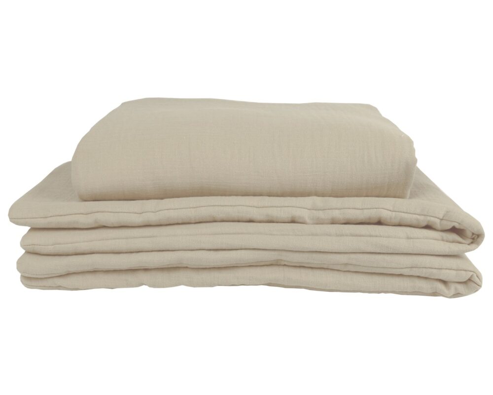 Musselin-Bettwäsche mit Füllung – Beige