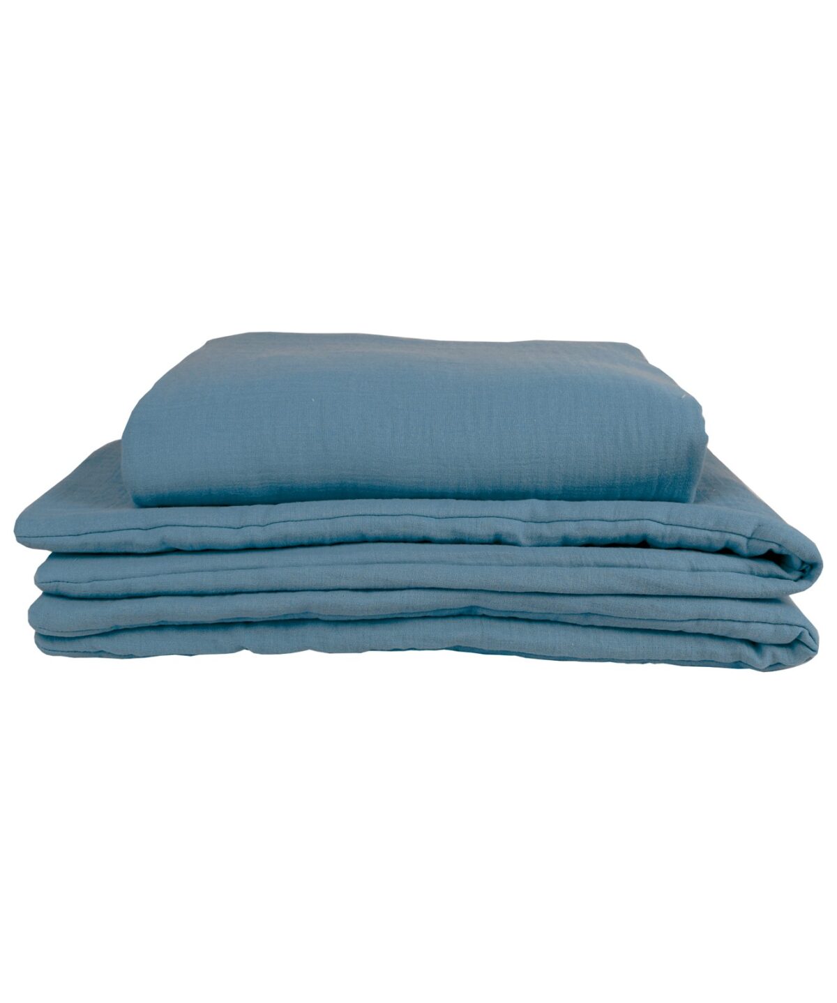 Musselin-Bettwäsche mit Füllung – Jeansblau Musselin-Bettwäsche mit Füllung – Jeansblau