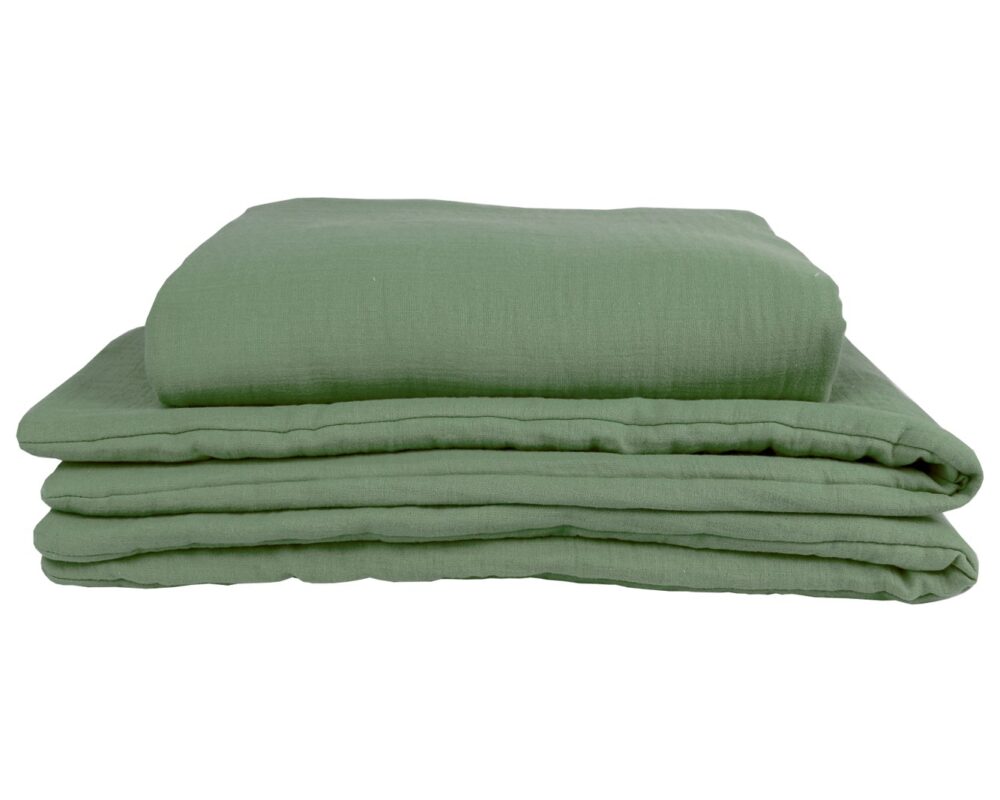 Musselin-Bettwäsche mit Füllung – Khaki