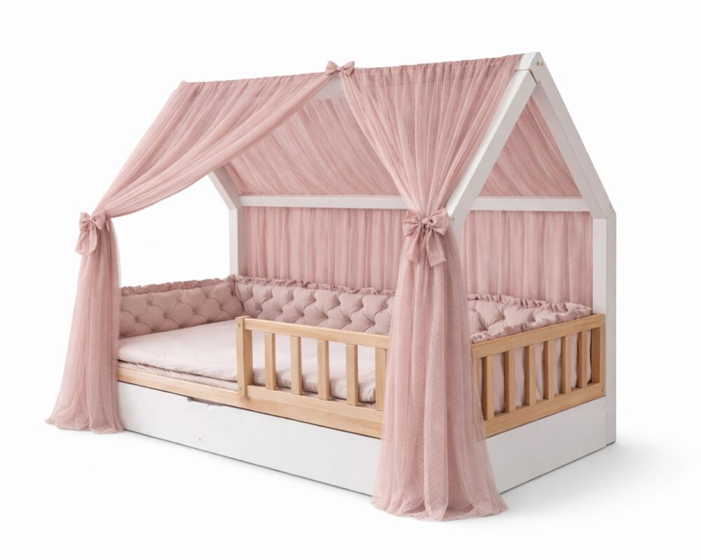 Tüll-Vorhang für das Hausbett – Altrosa Tüll-Vorhang für das Hausbett – Altrosa