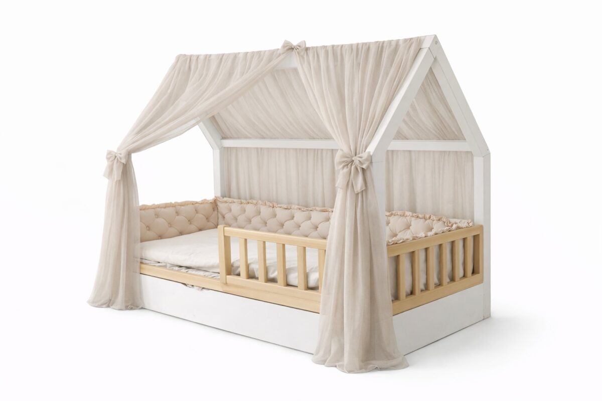 Tüll-Vorhang für das Hausbett – Beige Tüll-Vorhang für das Hausbett – Beige