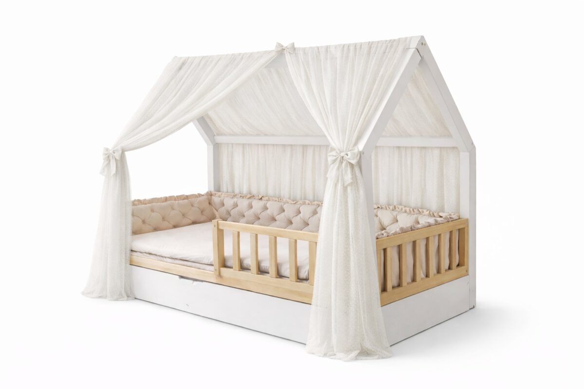 Tüll-Vorhang für das Hausbett – Cremeweiss Tüll-Vorhang für das Hausbett – Cremeweiss